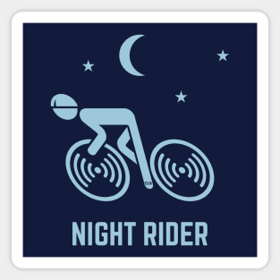 Night Rider (Racing Cyclist / Road Bike / Bicycle / Skyblue) Magnet